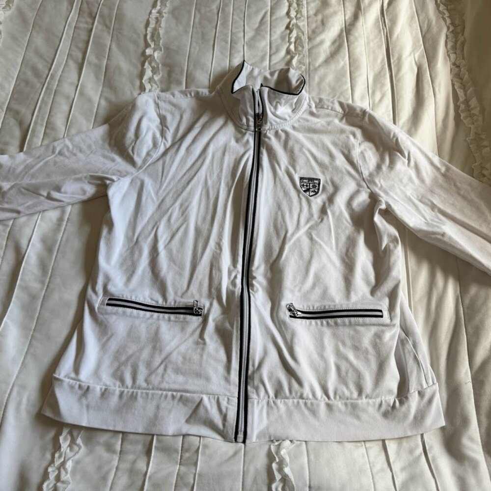 Lauren Ralph Lauren Active Full Zip  Track Jacket Women’s L Black And White